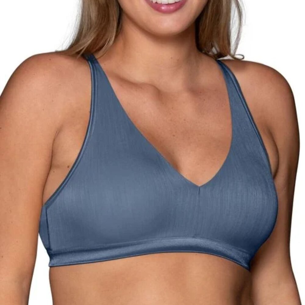 I22 72108 Vanity Fair Womens Illumination Wireless Bralette Blue Harbor NEW